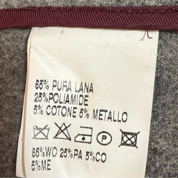 Vintage Italian plaid houndstooth LE FULL ruffled midi pea coat woman’s 4 - Picture 15 of 16